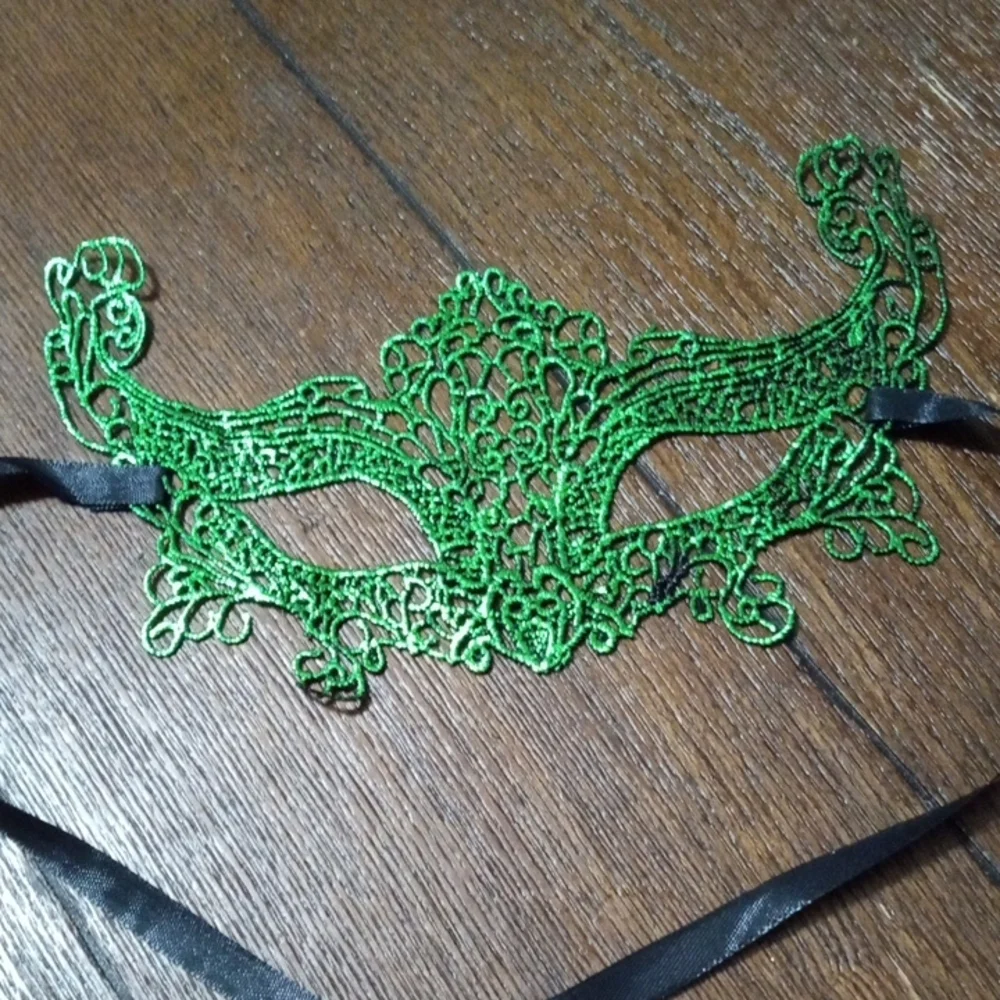 2/$16 Elegant Green Lace Face Mask